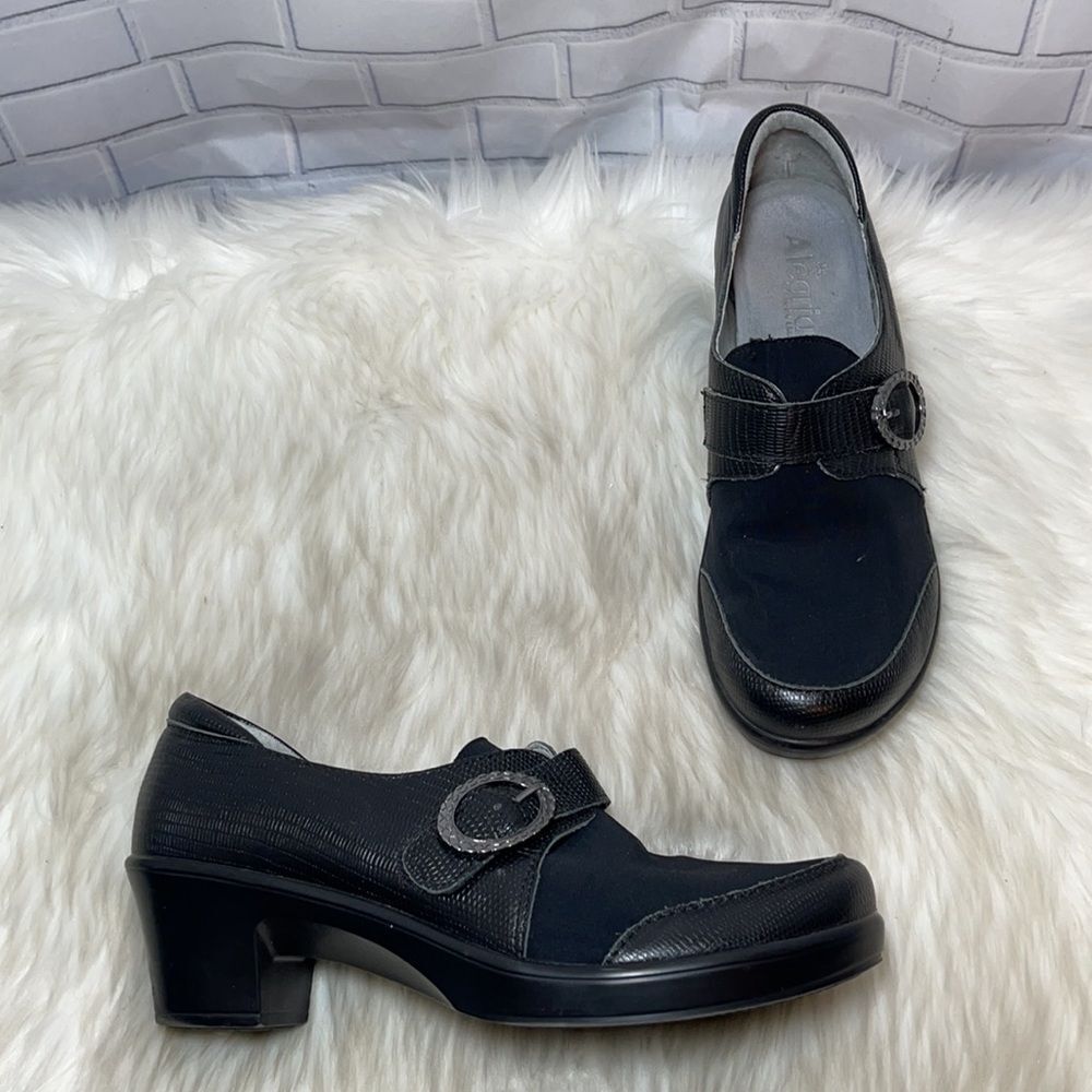 Alegria Holli Hook/Loop Black Strap Heel S…